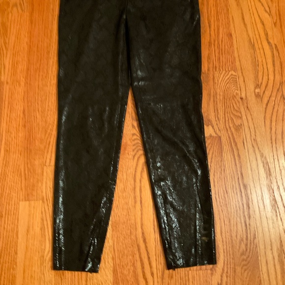 Rita Leather Faux Pants, Black with Snake Print Design, Side Zip, Sz S - Picture 9 of 11